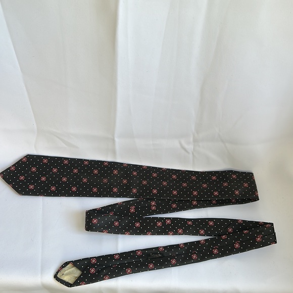 Vintage 70s Christian Dior Silk Tie - Blue with red - Picture 8 of 9